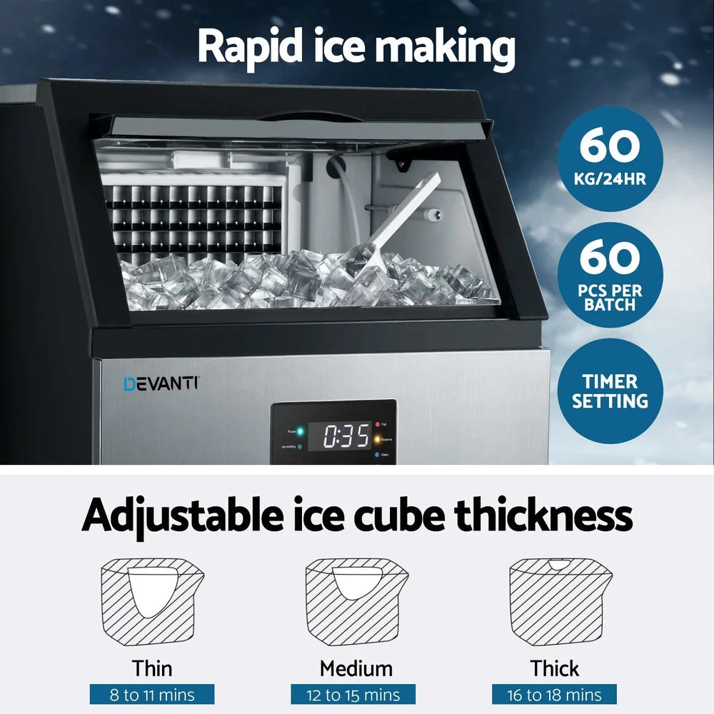 Devanti 60kg Ice Maker Commercial Machine - Appliances >