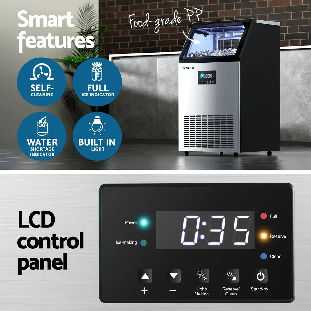 Devanti 60kg Ice Maker Commercial Machine - Appliances >