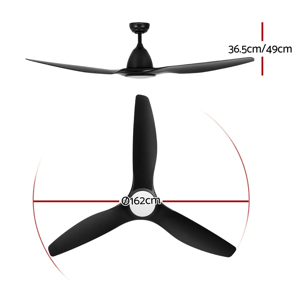 Devanti 64 Inch Ceiling Fan DC Motor w/Light w/Remote