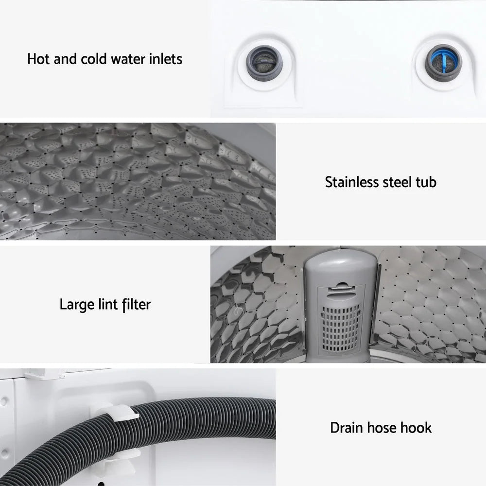 Devanti 6kg Top Load Washing Machine White - Appliances >