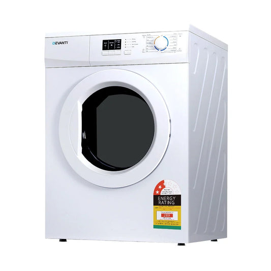 Devanti 7kg Vented Tumble Dryer - White - Appliances >