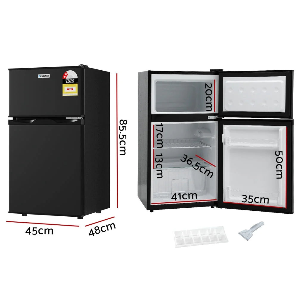 Devanti 80L Bar Fridge Mini Freezer Refrigerator Black appliances