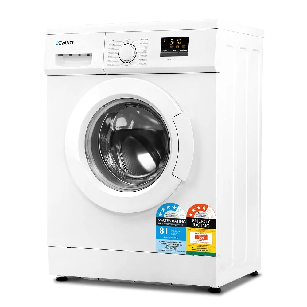 Devanti 8kg Front Load Washing Machine Quick Wash