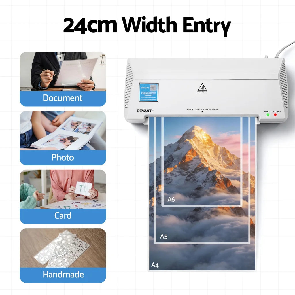 White laminator with control panel and casing shape