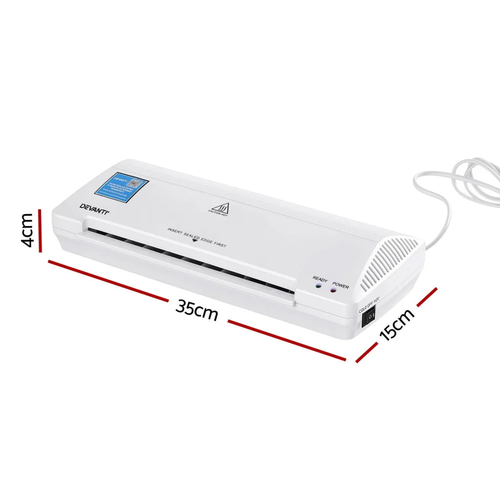 White laminator with outer casing and connector ports