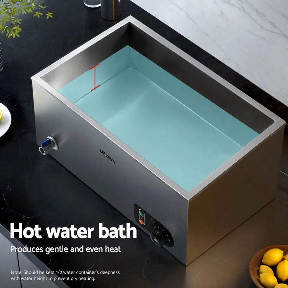 Devanti Commercial Food Warmer Bain Marie 4 Electric Buffet