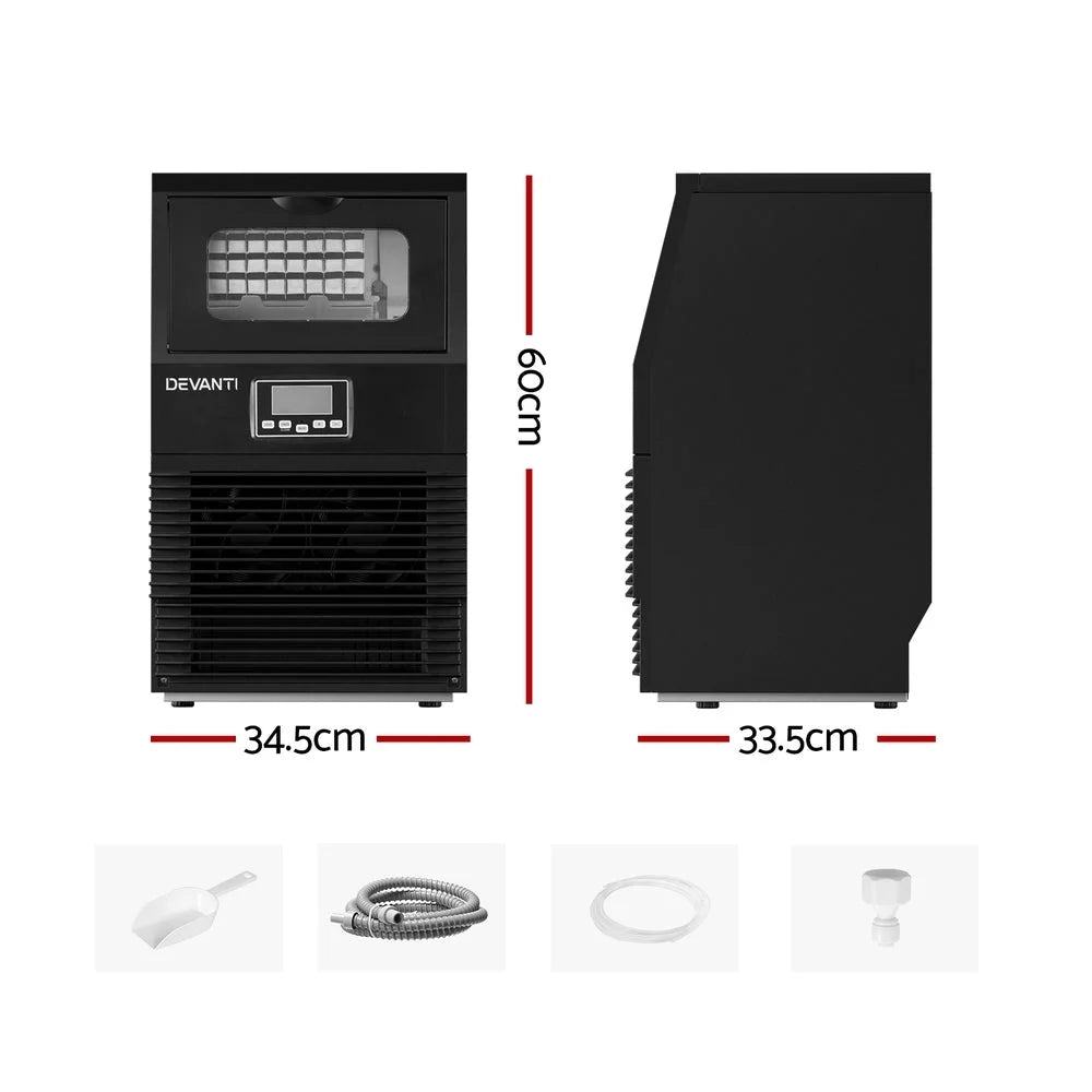 Devanti Commercial Ice Maker Cube Machine 30kg - Appliances