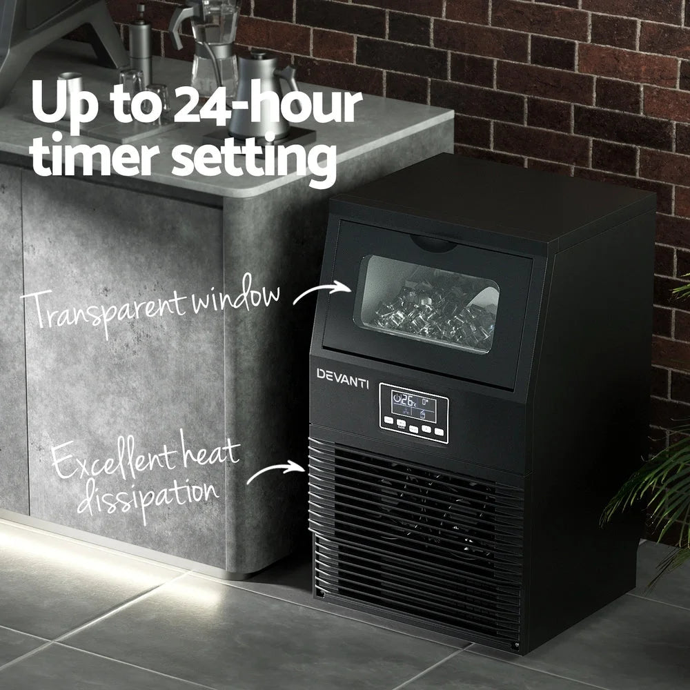 Devanti Commercial Ice Maker Cube Machine 30kg - Appliances