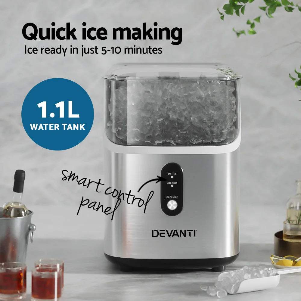 Devanti Ice Maker Machine 15kg Nugget Ice Cube - Appliances
