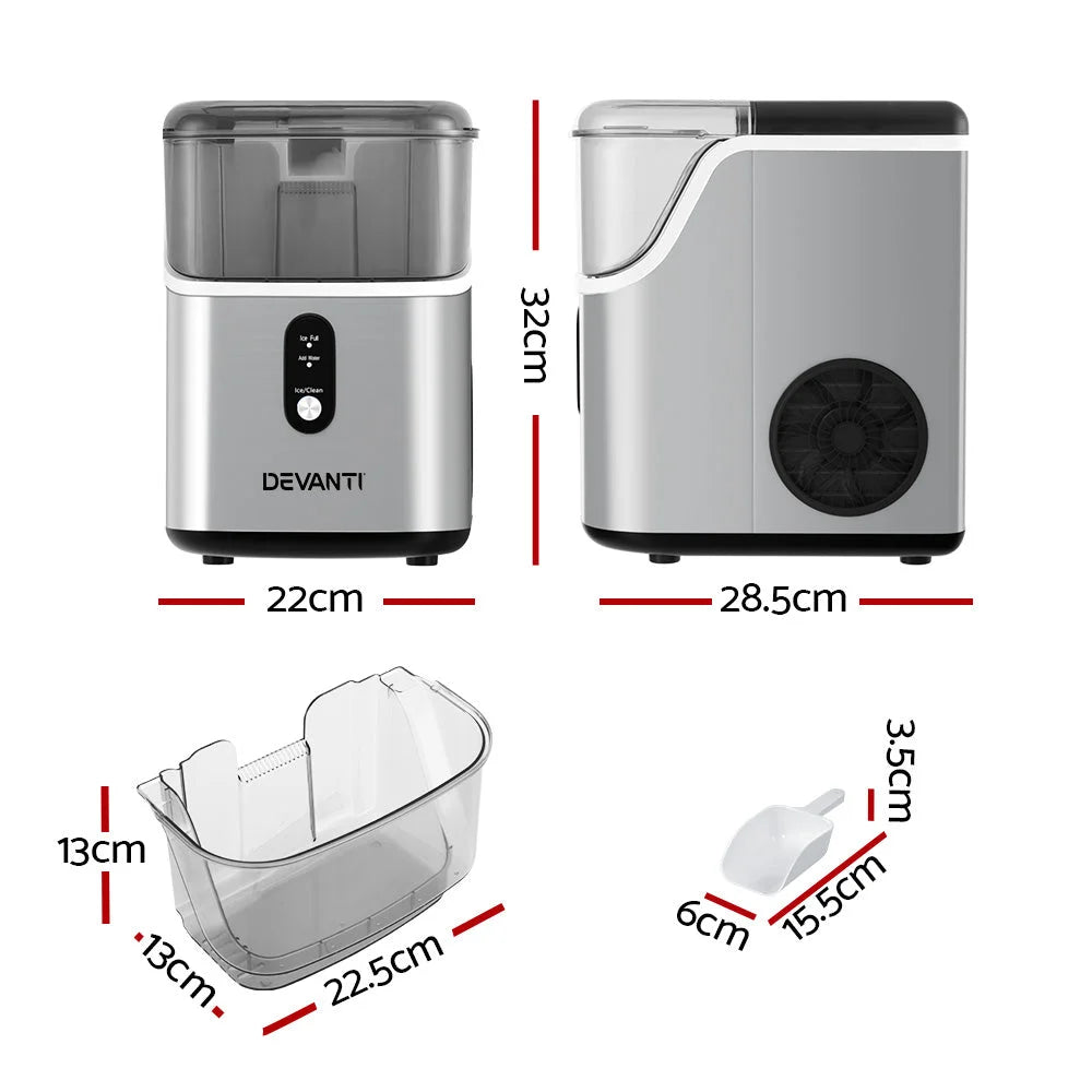 Devanti Ice Maker Machine 15kg Nugget Ice Cube - Appliances