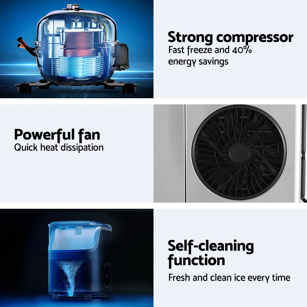 Devanti Ice Maker Machine 15kg Nugget Ice Cube - Appliances