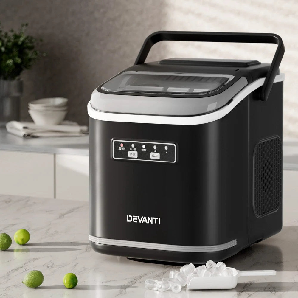 Devanti Ice Maker Machine Portable 12kg Countertop w/Self