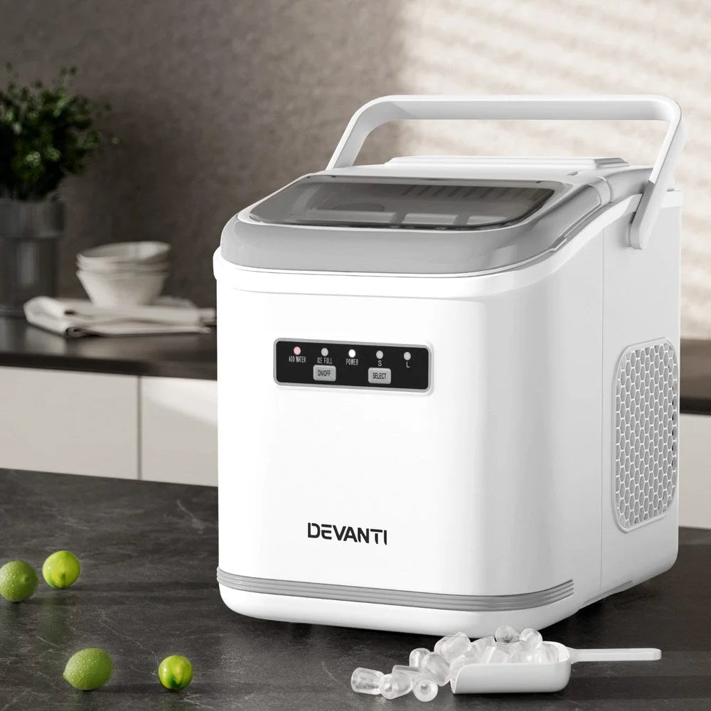 Devanti Ice Maker Machine Portable 12kg Countertop w/Self