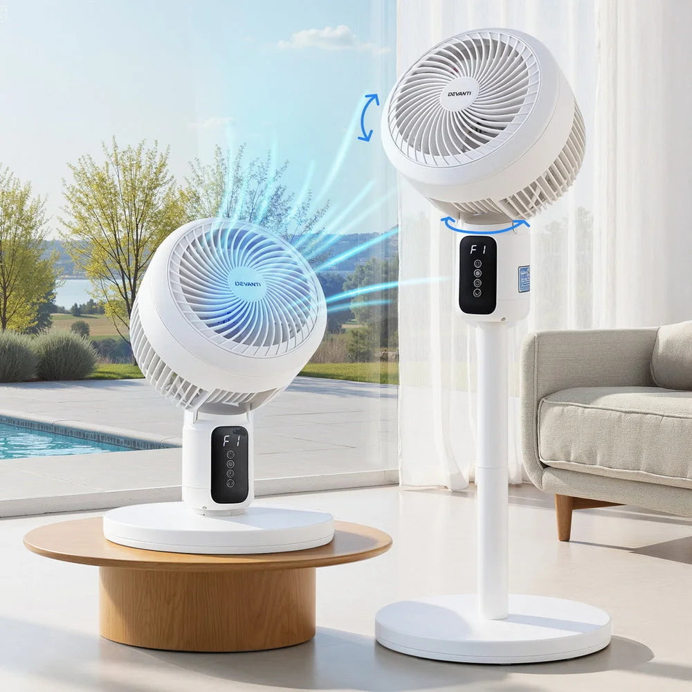 Devanti Pedestal Fan W/ Remote 3 Speed 12H Timer Height