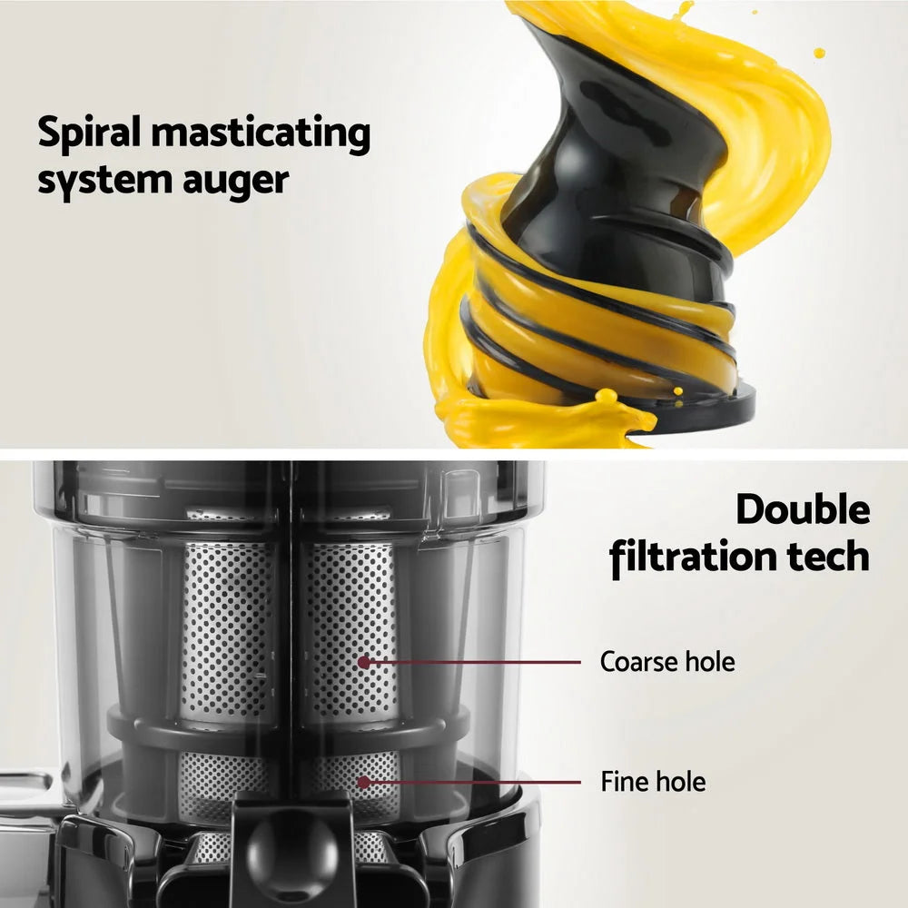 Devanti Slow Juicer Cold Press Fruit Juice Extractor 130W