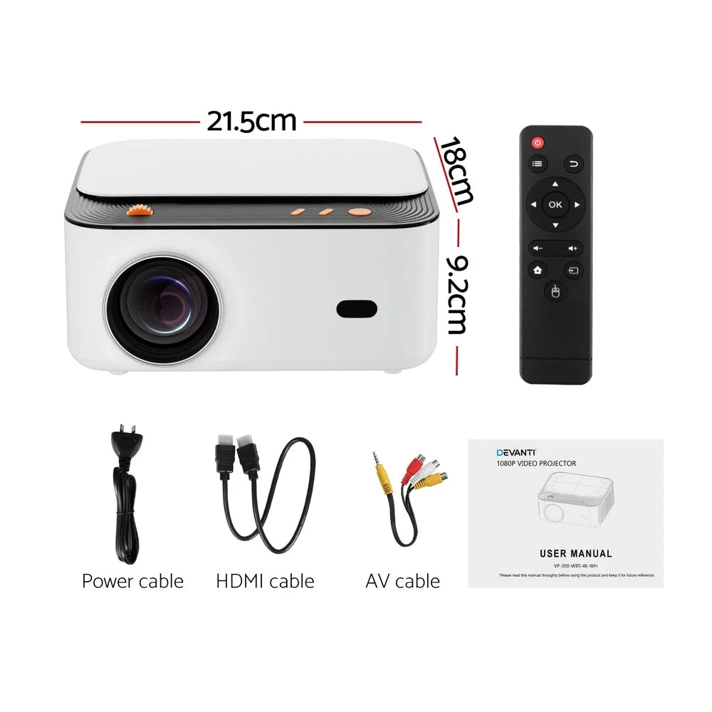 Devanti video project with pack contents and accessory layout