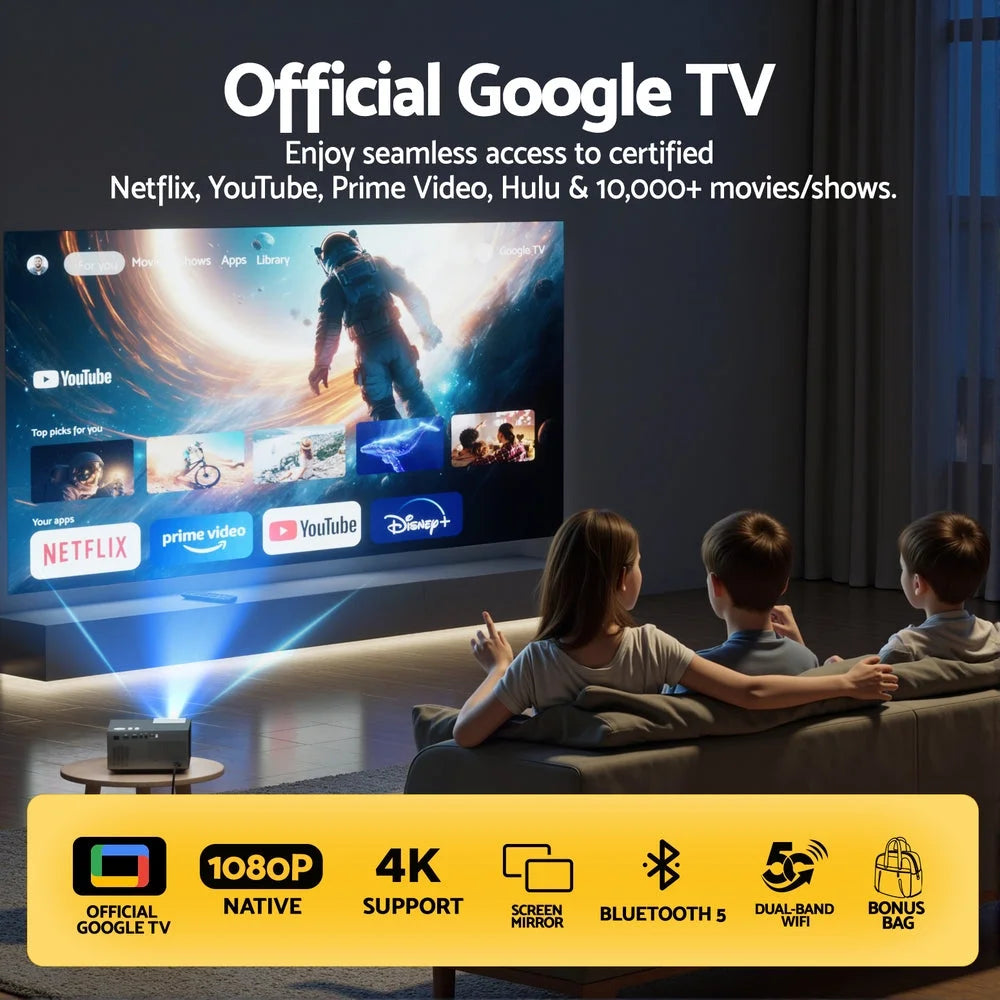 Devanti Video Project 4K 1080P Official Google TV 5G