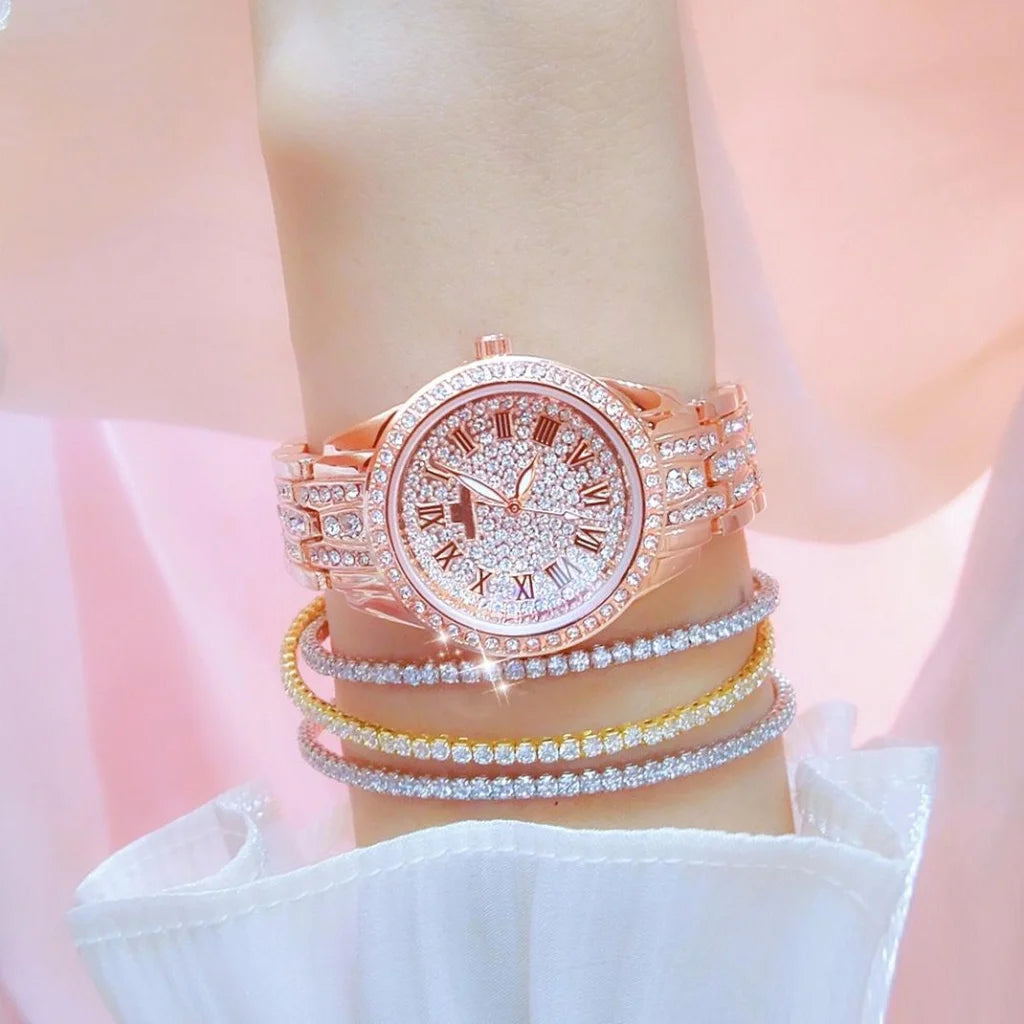 Diamond Chain Women Watch - Elegant and Stylish - Gold