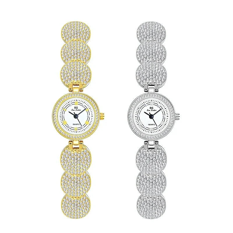Diamond-inlaid Women Chain Watch - Elegant Accessory - Gold
