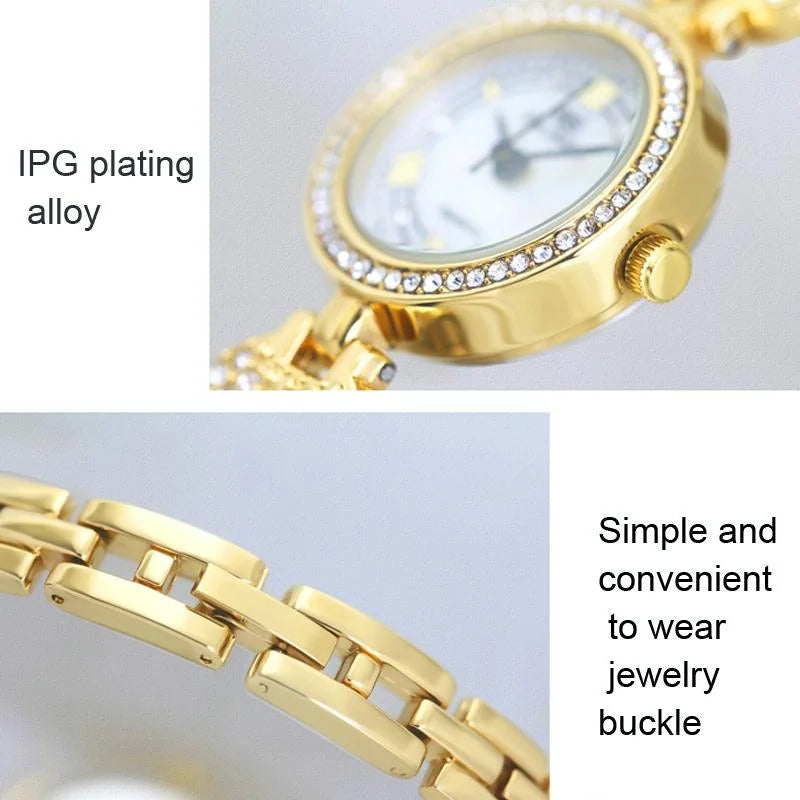 Diamond-inlaid Women Chain Watch - Elegant Accessory
