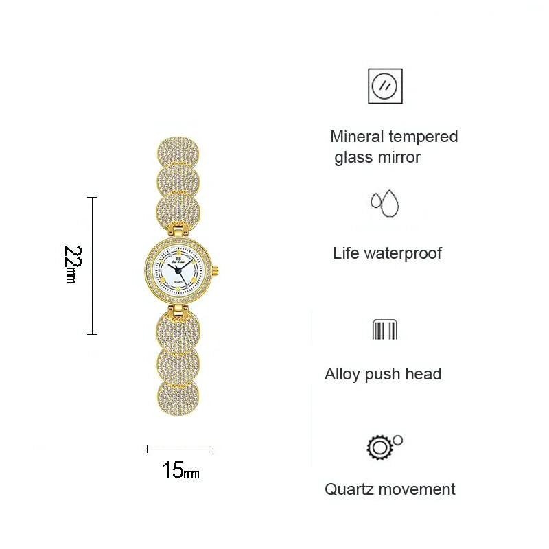 Diamond-inlaid Women Chain Watch - Elegant Accessory