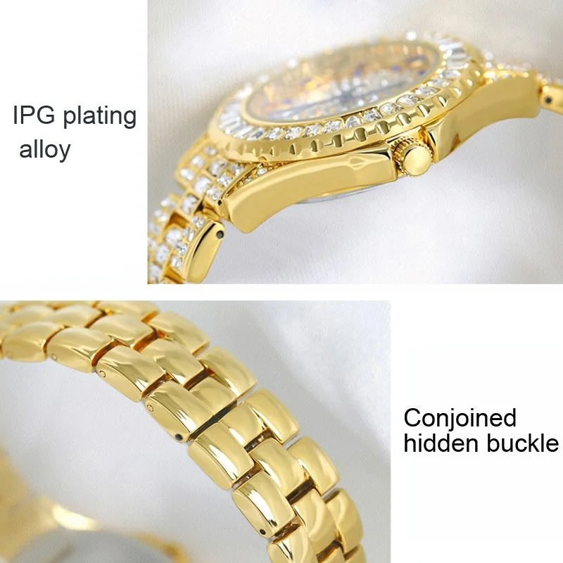 Diamond-inlaid Women Chain Watch - Elegant Jewelry - Silver