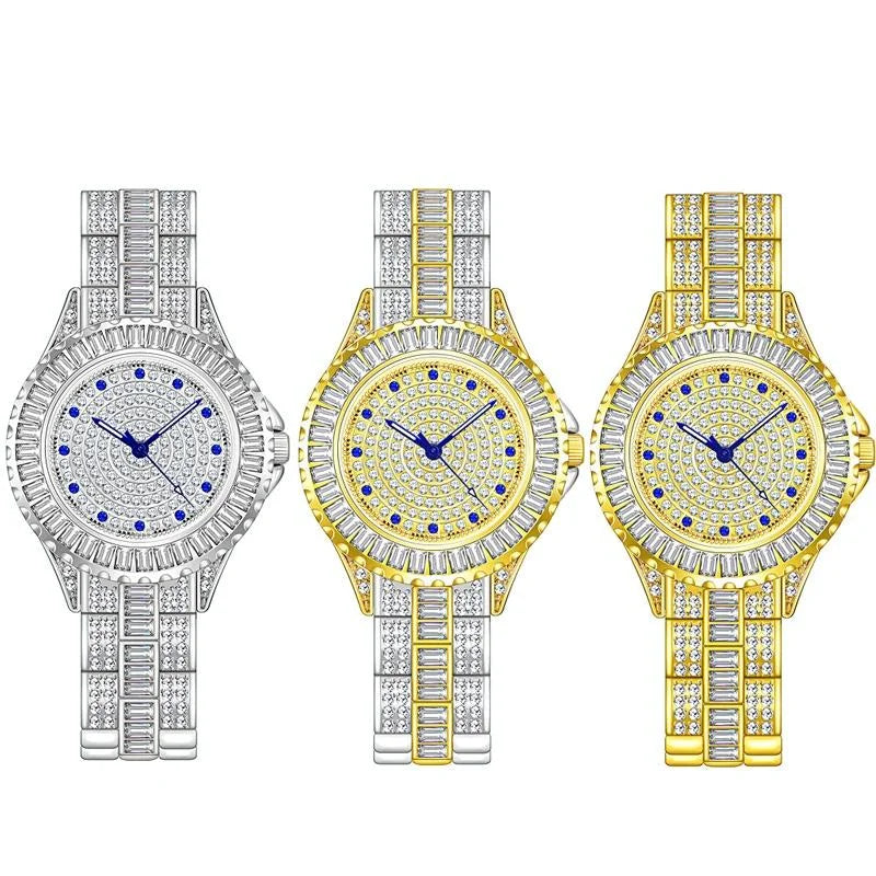 Diamond-inlaid Women Chain Watch - Elegant Jewelry - Silver