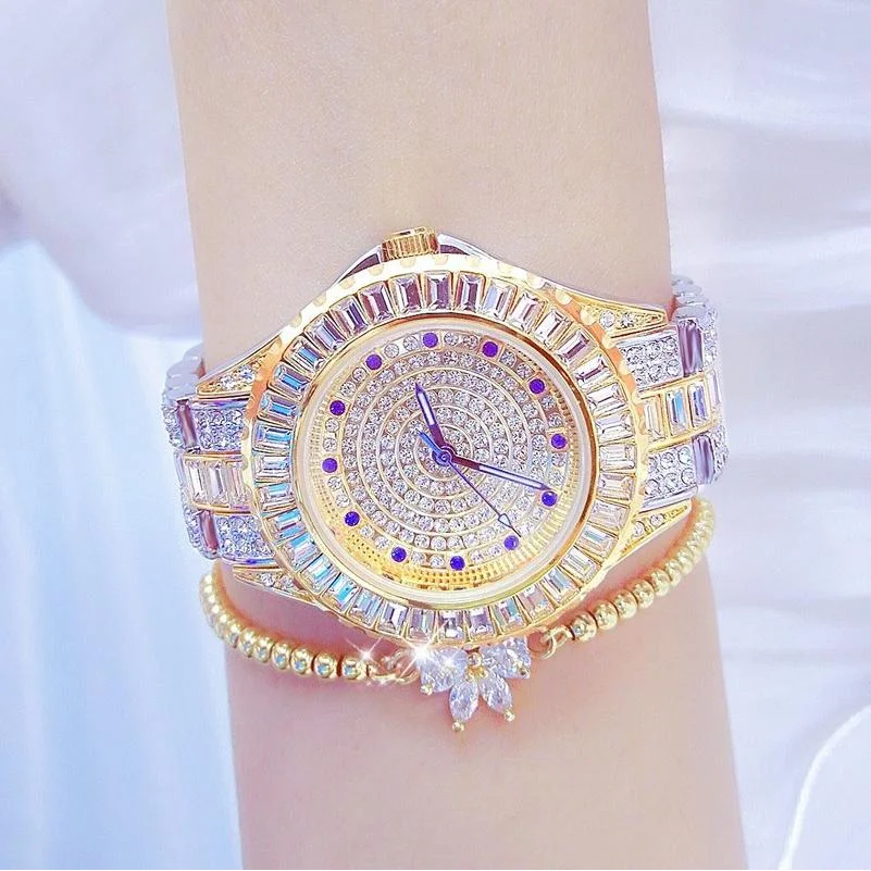 Diamond-inlaid Women Chain Watch - Elegant Jewelry - Silver