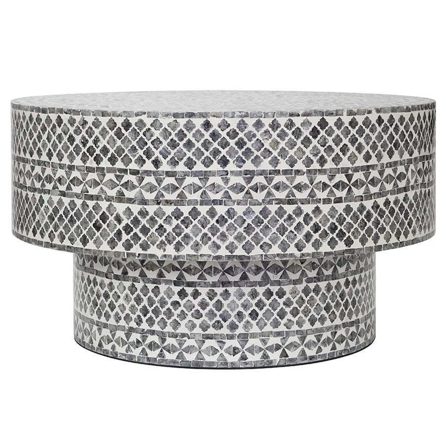 DIAMOND MOTHER OF PEARL COFFEE TABLE BLACK - Furniture >