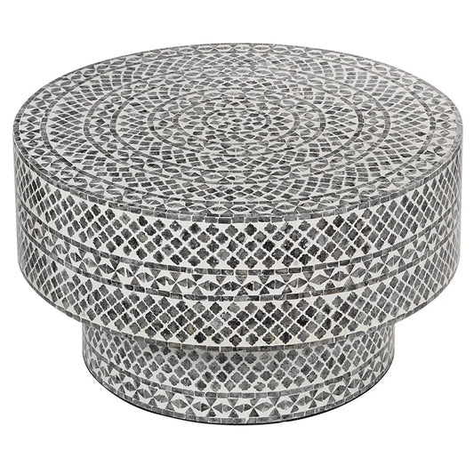 DIAMOND MOTHER OF PEARL COFFEE TABLE BLACK - Furniture >