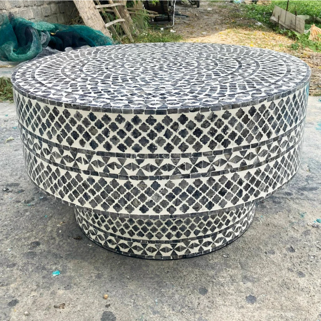 DIAMOND MOTHER OF PEARL COFFEE TABLE BLACK - Furniture >