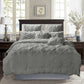 Diamond Pintuck Duvet Quilt Cover Set Queen Size Grey