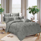 Diamond Pintuck Duvet Quilt Cover Set Queen Size Grey