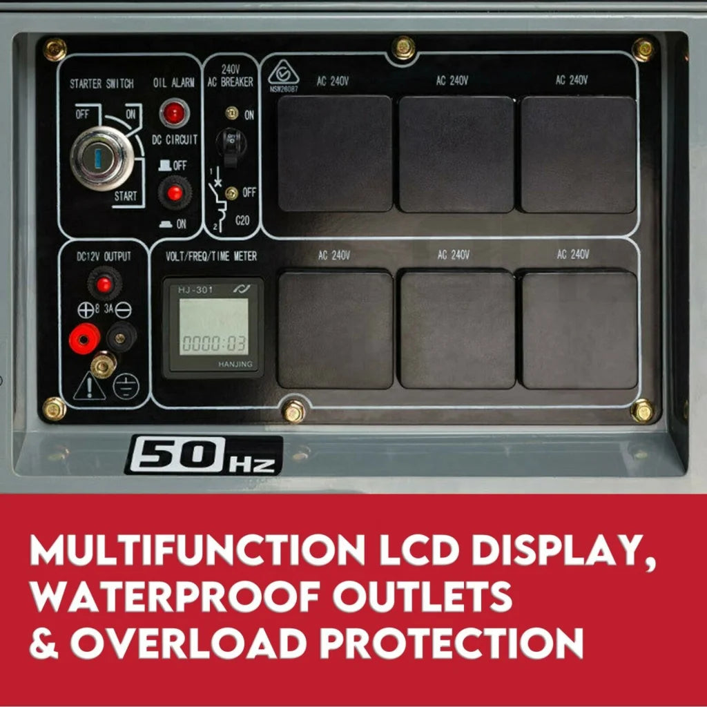 Diesel Generator 8.4kW Rated Single Phase 6kW 13HP Portable