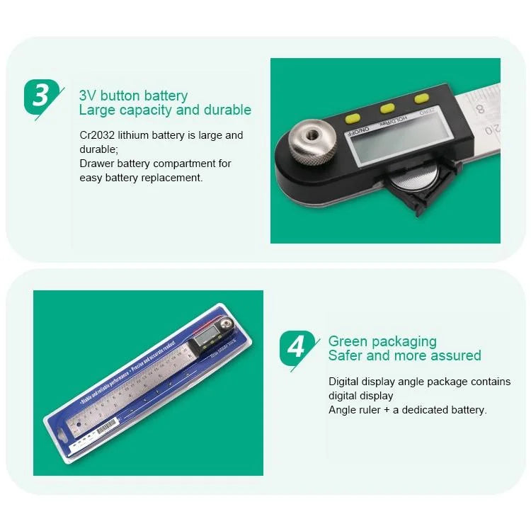 Digital Angle Finder Protractor Ruler - Lcd Display - Tools