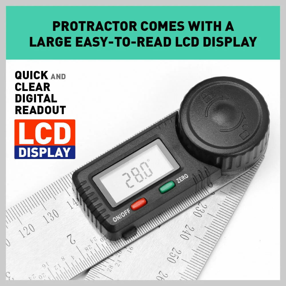 Digital Angle Finder Ruler Protractor 200mm Stainless Steel