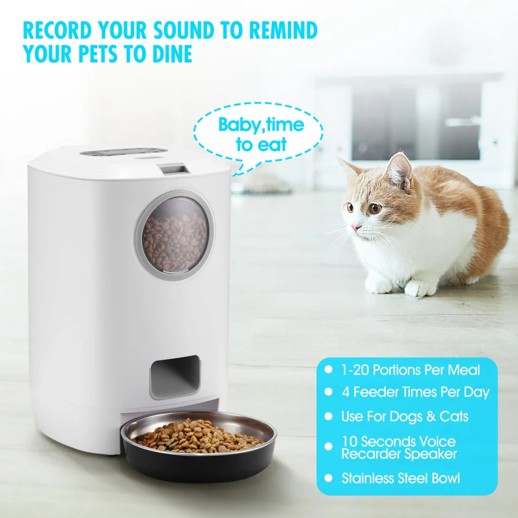 Digital Automatic Pet Feeder 4.5L Visible for Dog Cat