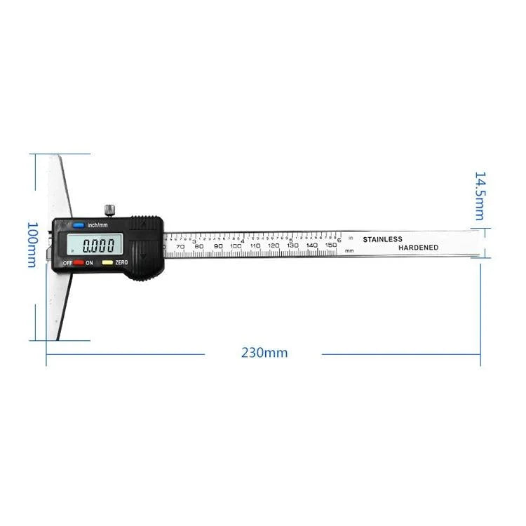 Digital Depth Gauge Caliper - 0-150mm Measurement - Tools >