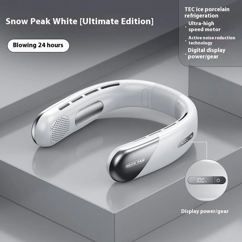 Digital Display Neck Fan - Rechargeable Portable Wearable