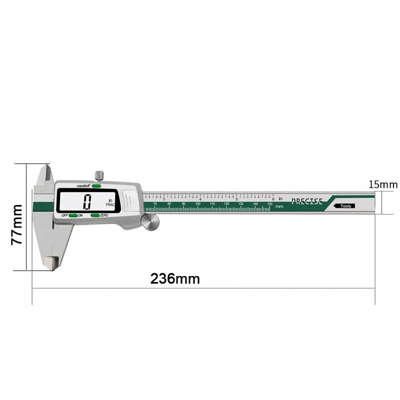 Digital Display Vernier Caliper - 0-150mm Stainless Steel