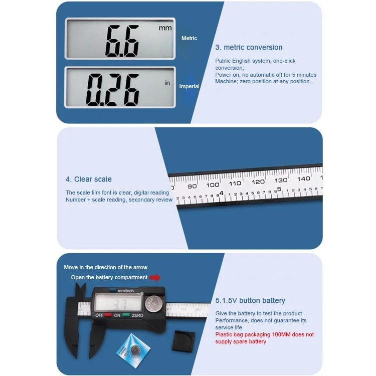 Digital Display Vernier Caliper - Plastic Fiber - Tools >