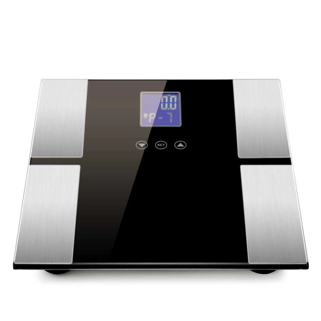 Digital Electronic LCD Bathroom Body Fat Scale Weighing Scales Weight Monitor - Black - Premium
