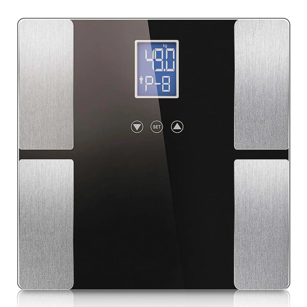 Digital Electronic LCD Bathroom Body Fat Scale Weighing Scales Weight Monitor - Black - Premium