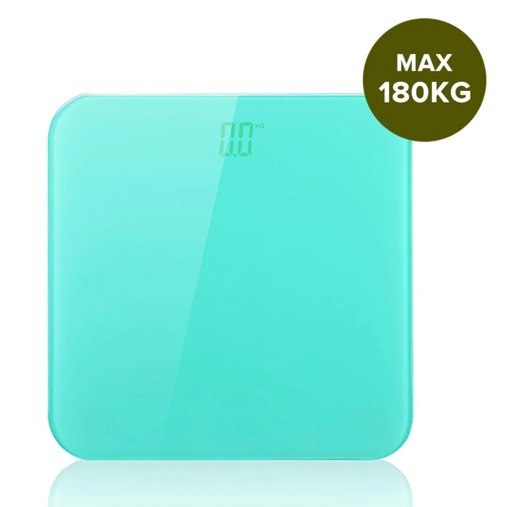 Digital Fitness Weight Scale 180kg Bathroom Gym Body Glass LCD Electronic - Blue - Premium