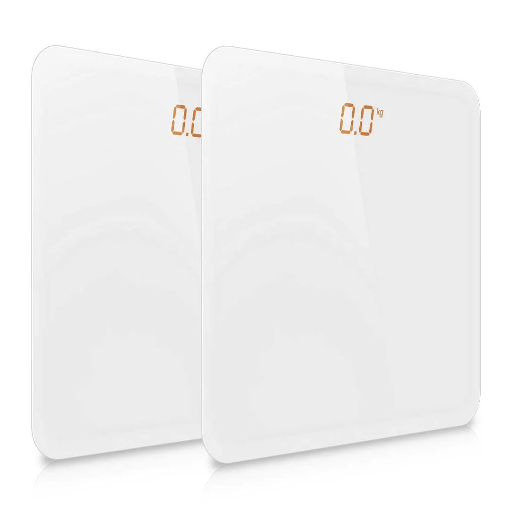 Digital Fitness Weight Scale 2X 180KG Bathroom Gym Body Glass LCD - White - Premium