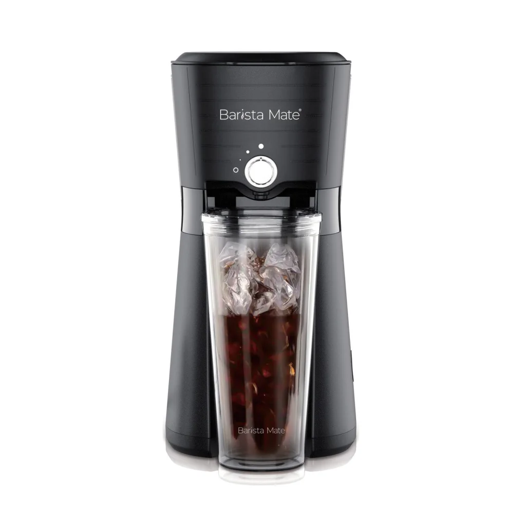 Digital Iced Coffee Maker with 10oz Reusable Cup & Straw