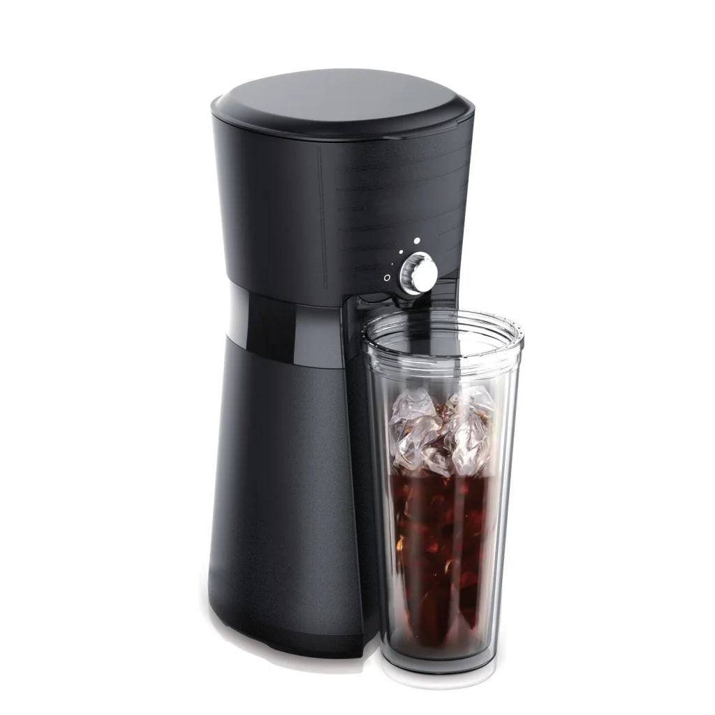 Digital Iced Coffee Maker with 10oz Reusable Cup & Straw