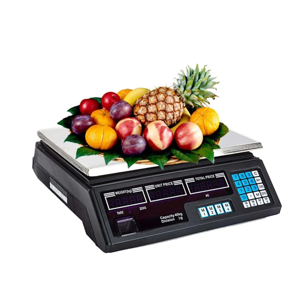 Digital Kitchen Scale Premium 40kg Commercial Electronic Weight Scale - White