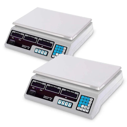 Digital Kitchen Scale Set Premium 2X 40kg Commercial Electronic Weight Scale - White