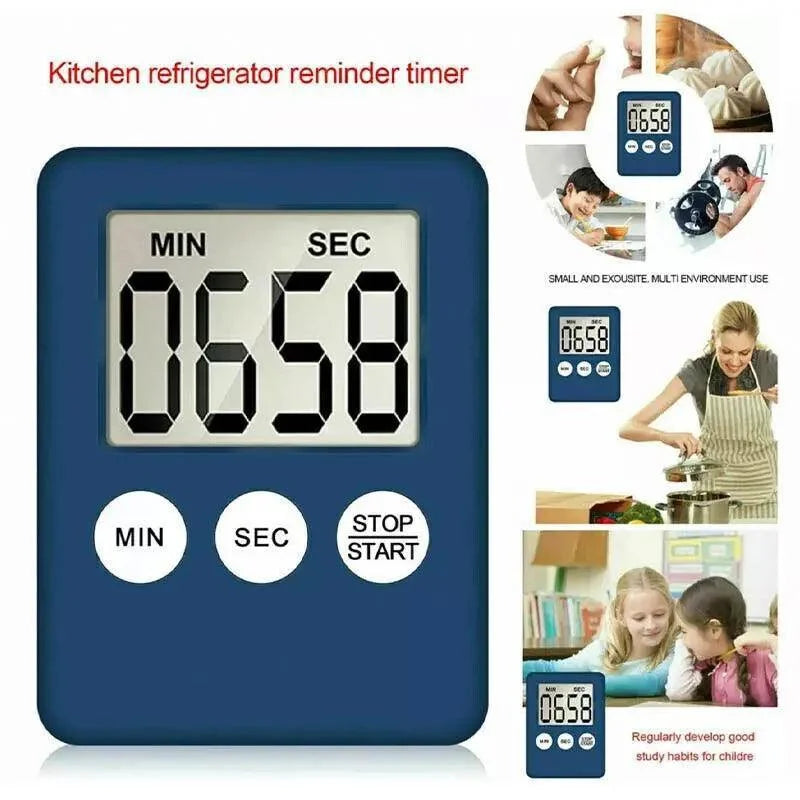 Digital Kitchen Timer with Back Mount LCD Countdown